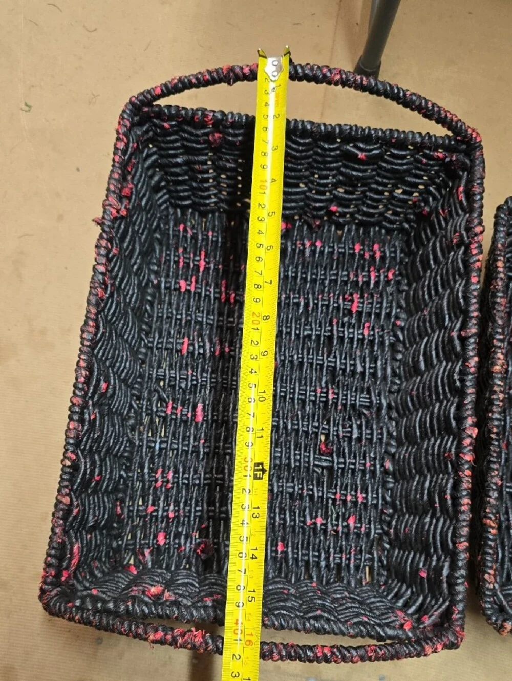 Astor Bohemian Farmhouse Reinforced Baskets with Red Accents - Set of 3